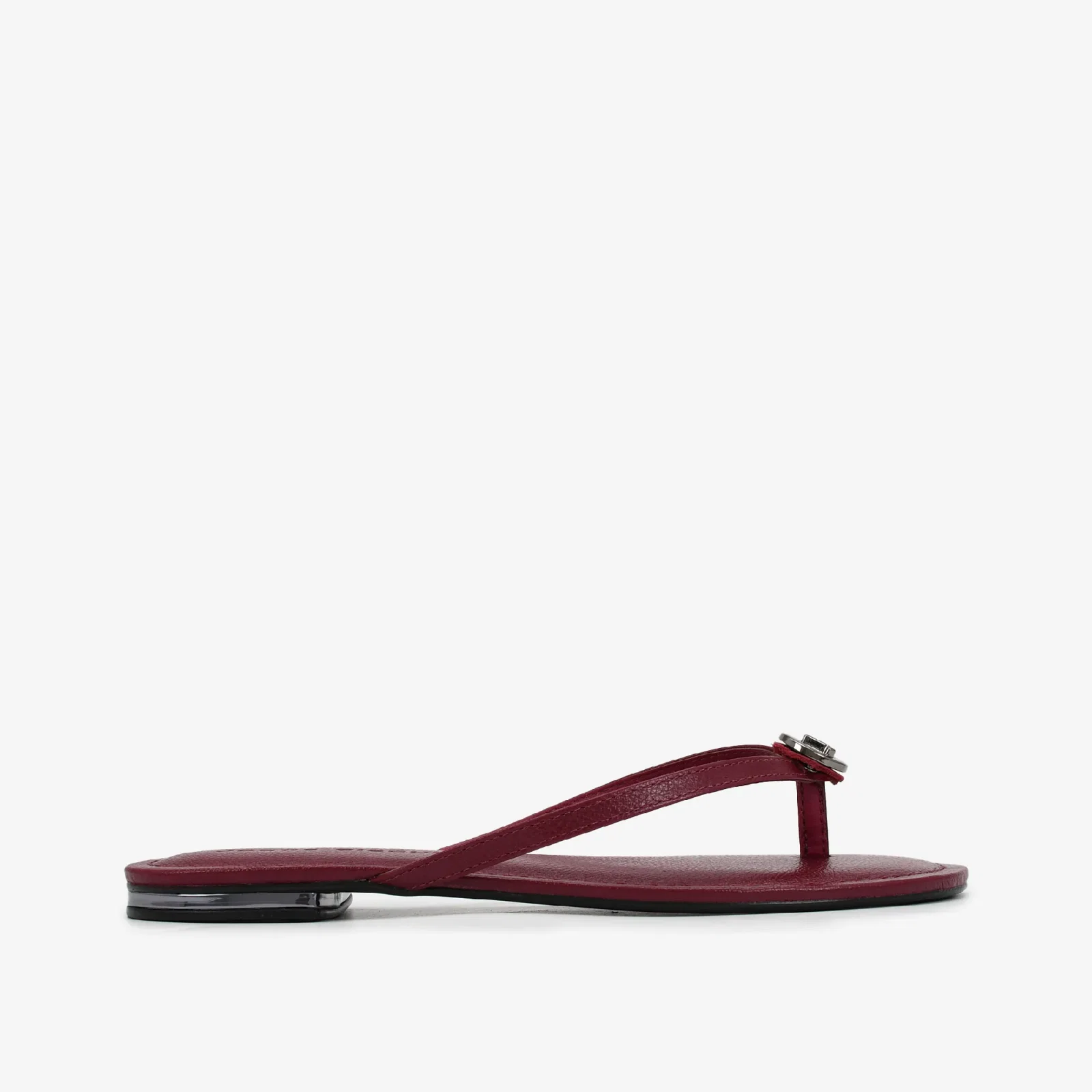 Rasteira Vinho Dark Cherry Mandala Couro — imagem 1