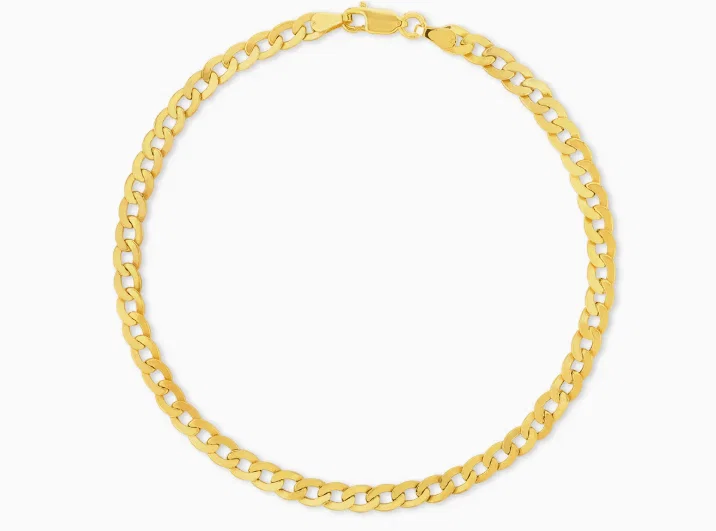 Tornozeleira Groumet em Ouro Amarelo 18k, 25cm