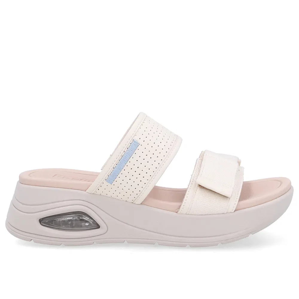 Tamanco Salto Plataforma Couro Branco Marfim Fecho-Flex — imagem 1