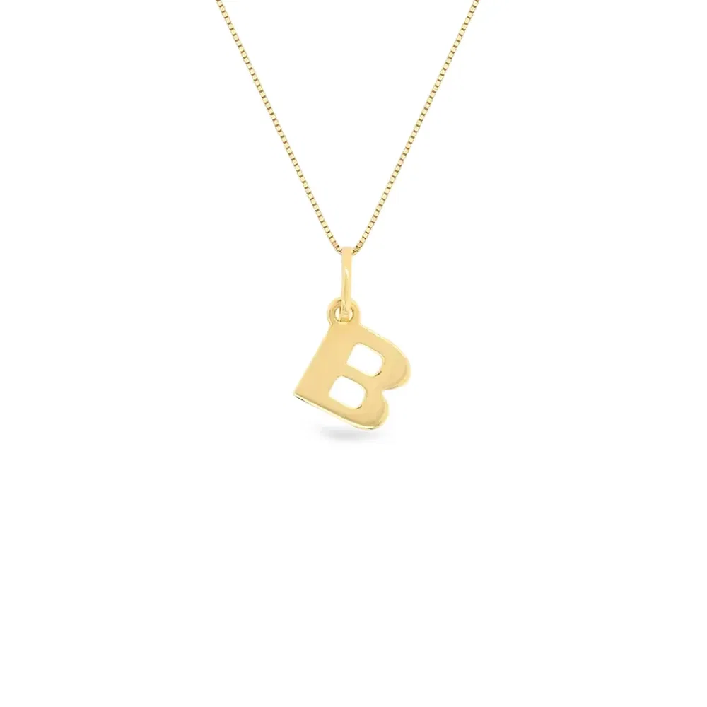 Pingente Letra B em Ouro Amarelo 18k, 12mm — imagem 1