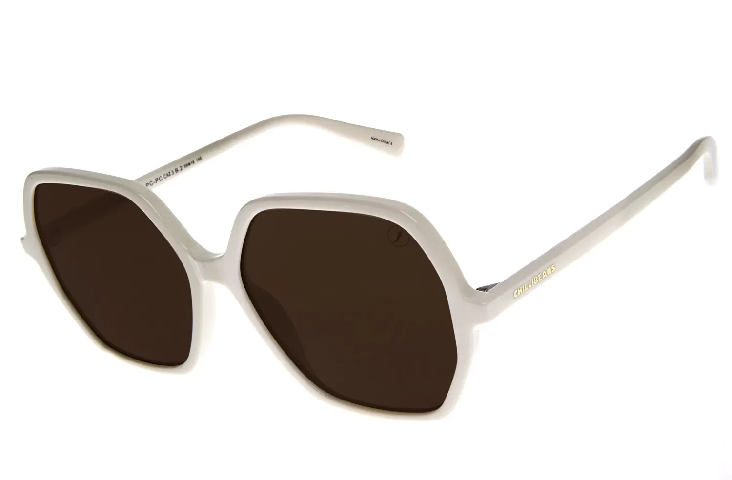 Óculos de Sol Feminino Chilli Beans Hexagonal Casual Marrom — imagem 1