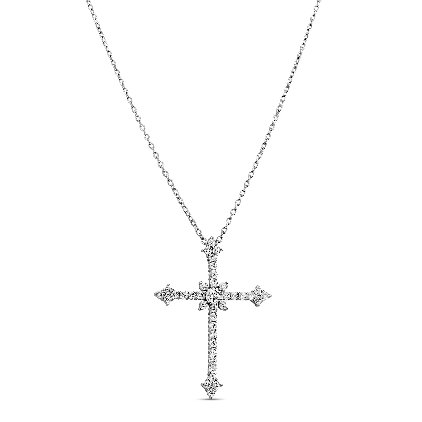 Colar Life Cruz em Prata 925 com Zircônia Incolor — imagem 1