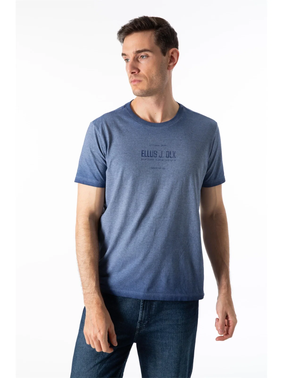 Cotton Overdyed Ellus J. Dlx Classic Mc Azul Bic Mescla — imagem 1