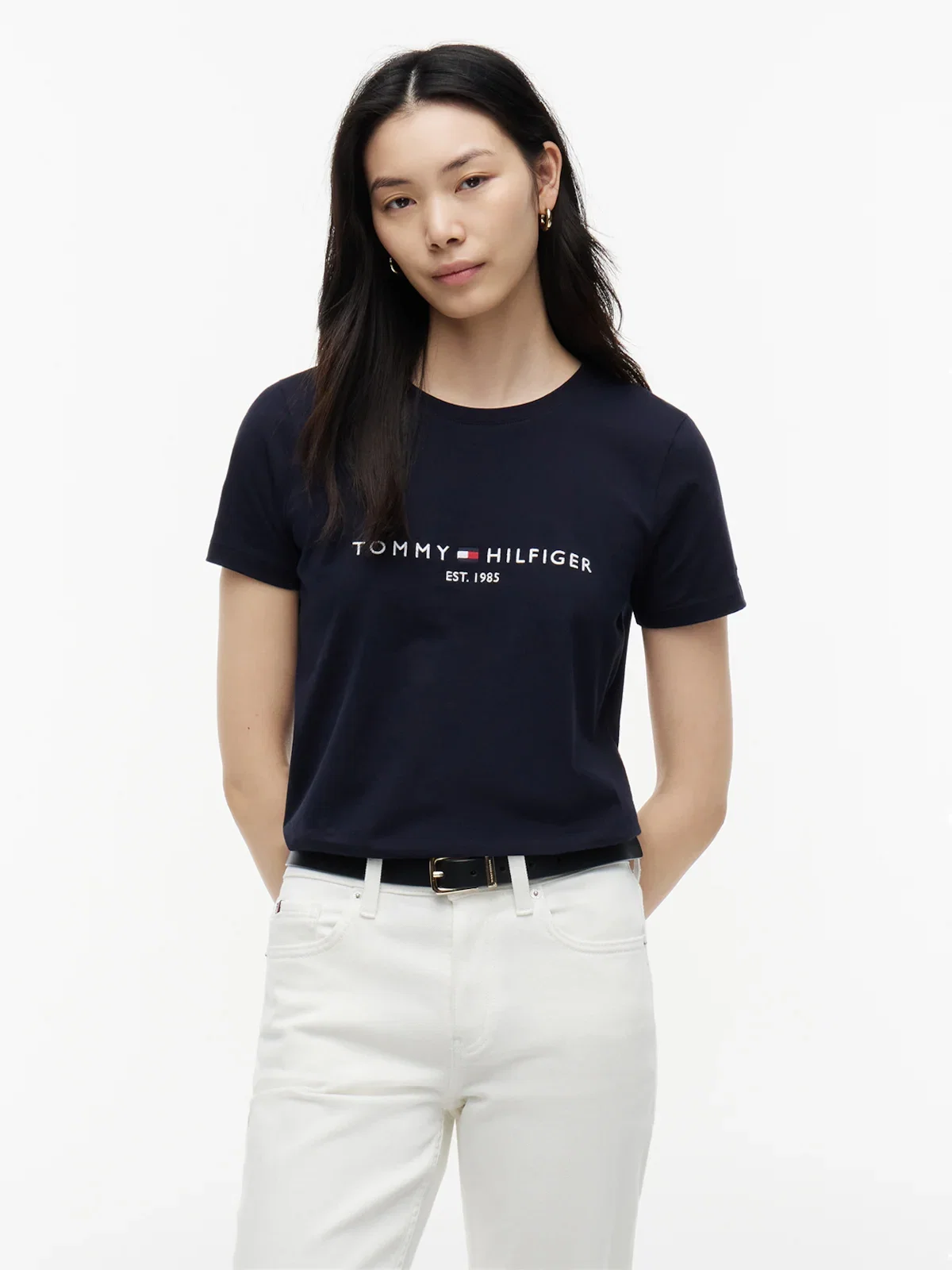 Camiseta TOMMY HILFIGER Clássica Gola C — imagem 1