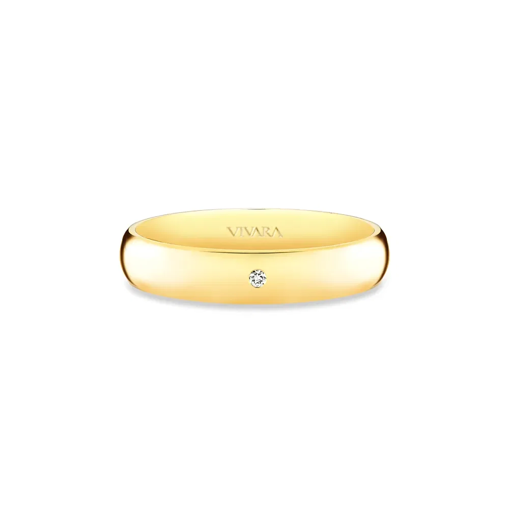 Aliança Lovely em Ouro Amarelo 18k com Diamante 0,011ct, 4mm
