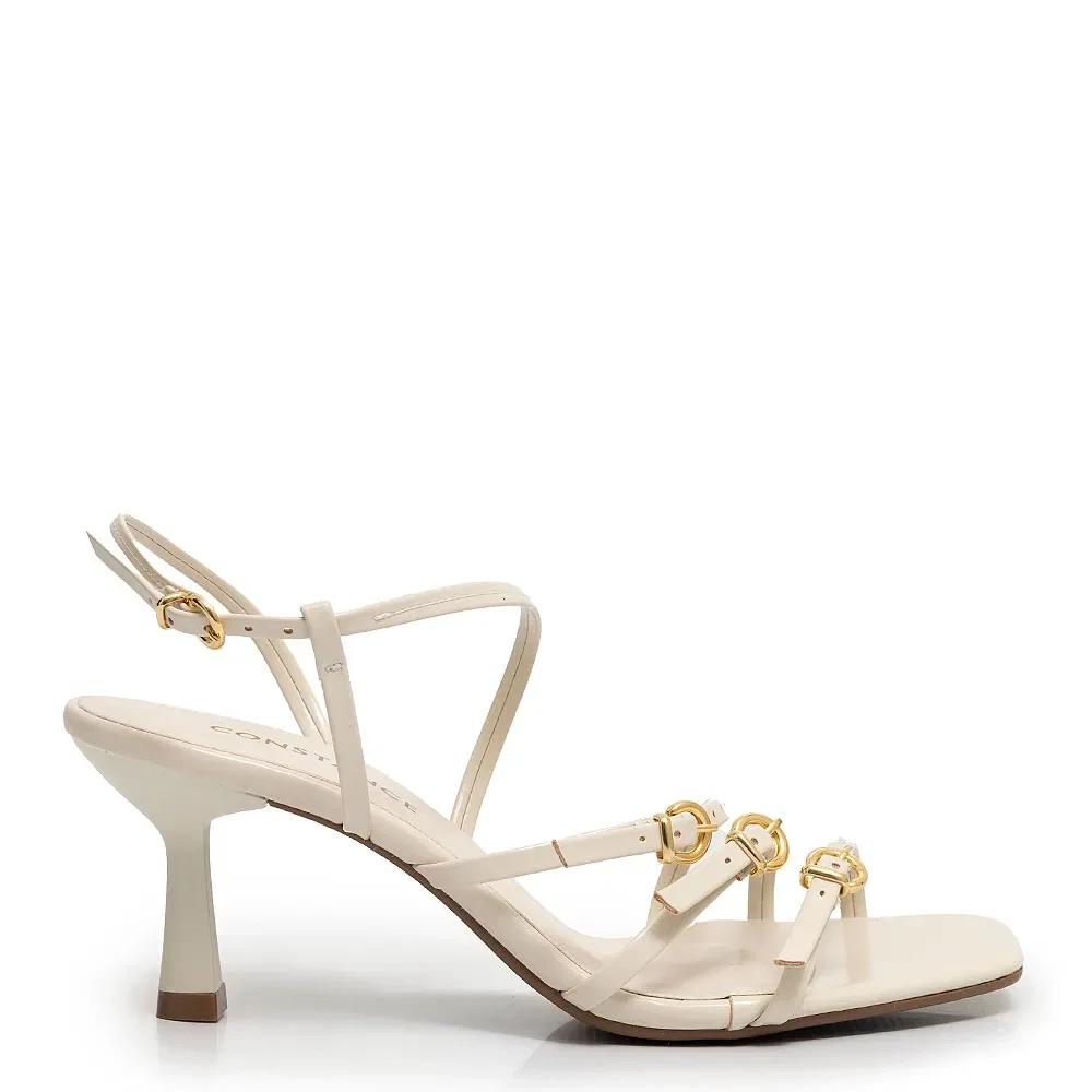 Sandália Off White Fivelas