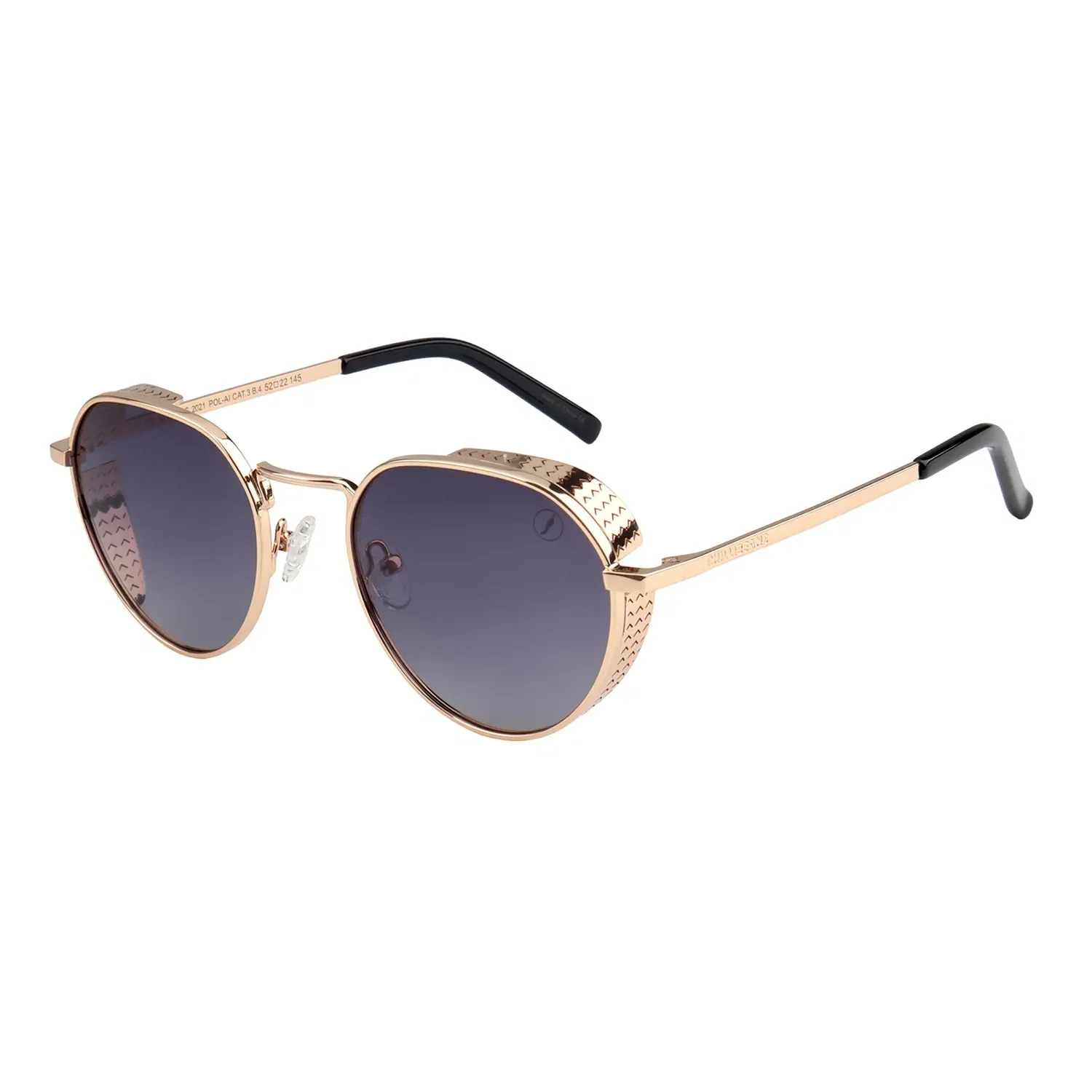 Óculos de Sol Masculino Chilli Beans Redondo Polarizado Degradê Dourado — imagem 1