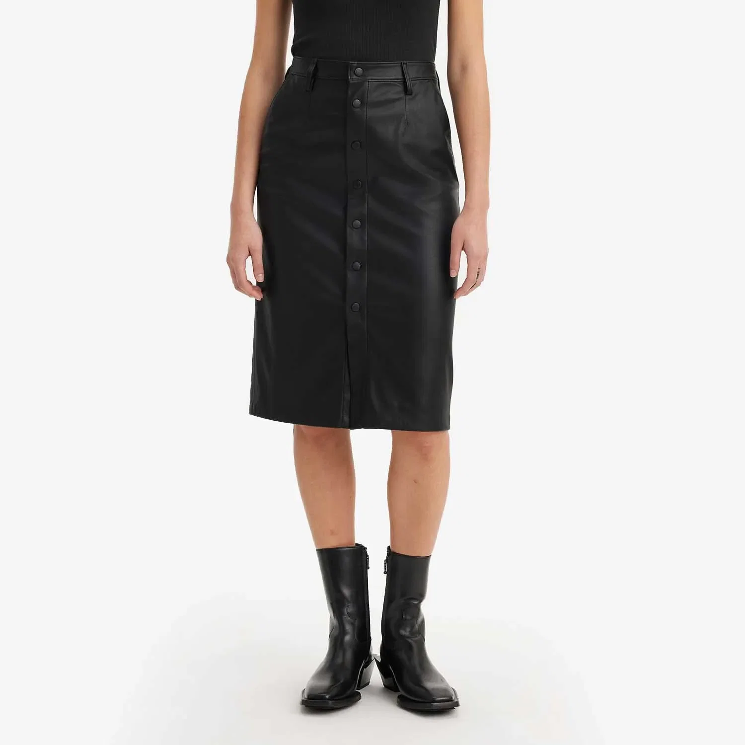 Saia Levi's® Faux Leather Icon Pencil Couro Sintético Preta