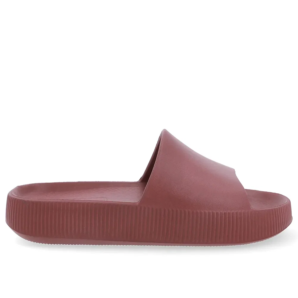 Chinelo Slide Marrom Poofy Salto Plataforma Eva
