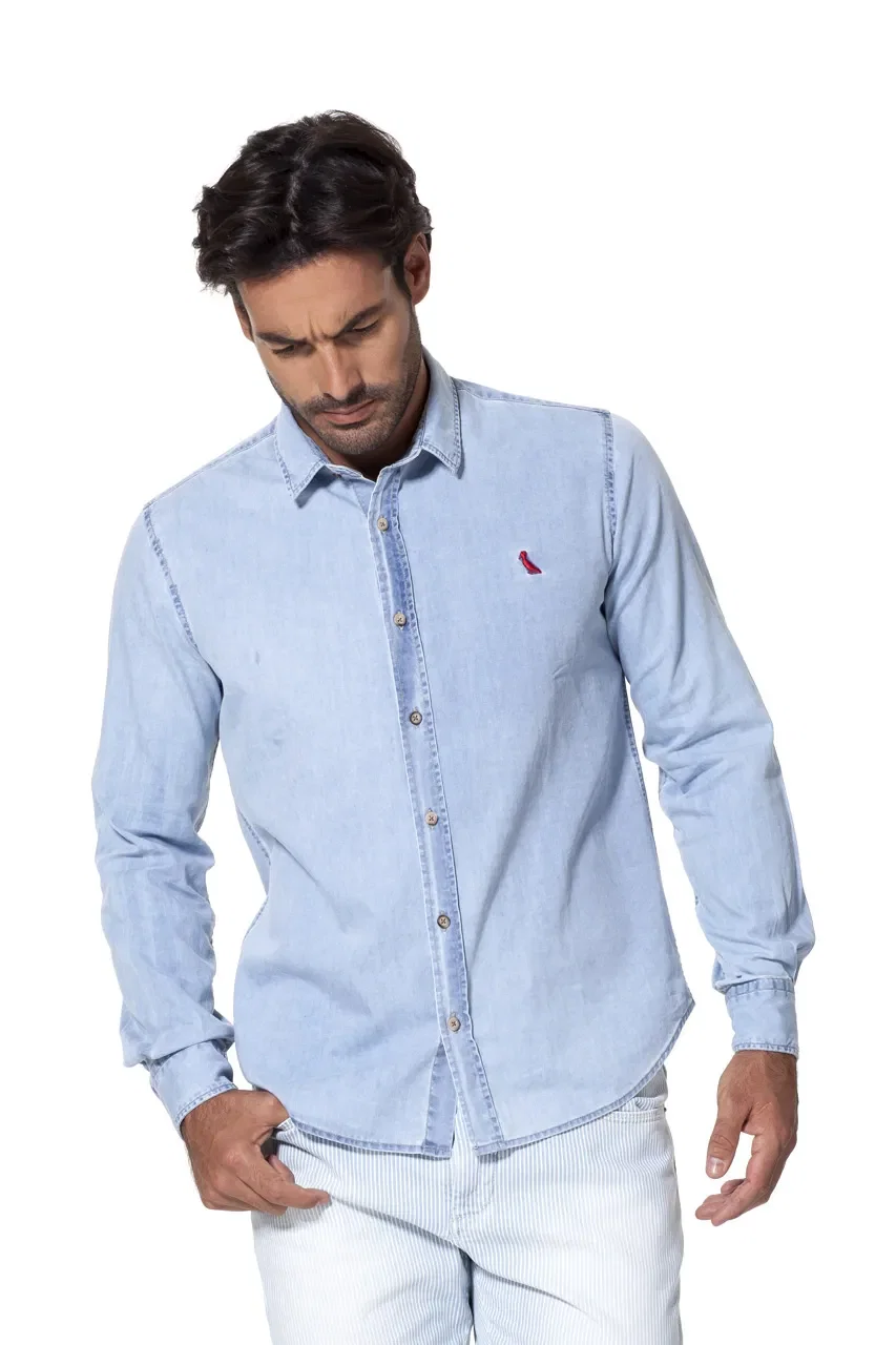 Camisa Regular Denim Delave