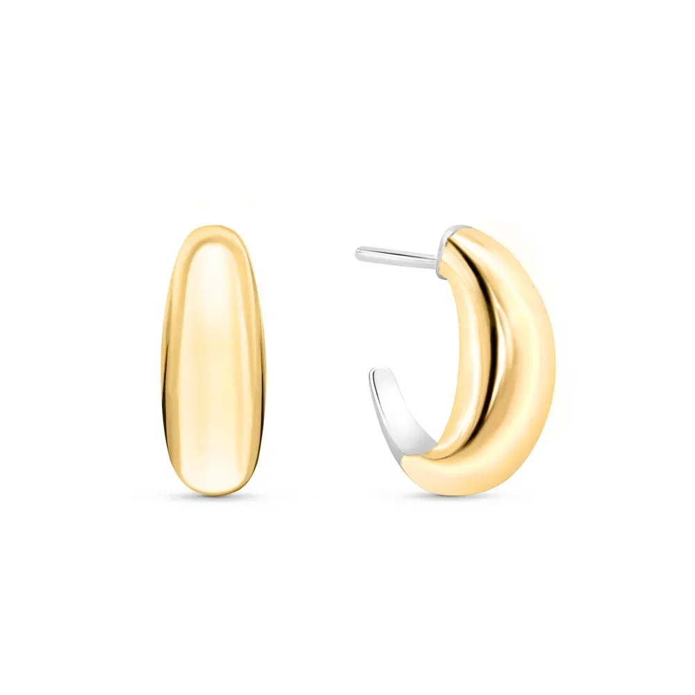Argola Bombe em Prata 925 e Ouro Amarelo 18k, 23mm — imagem 1