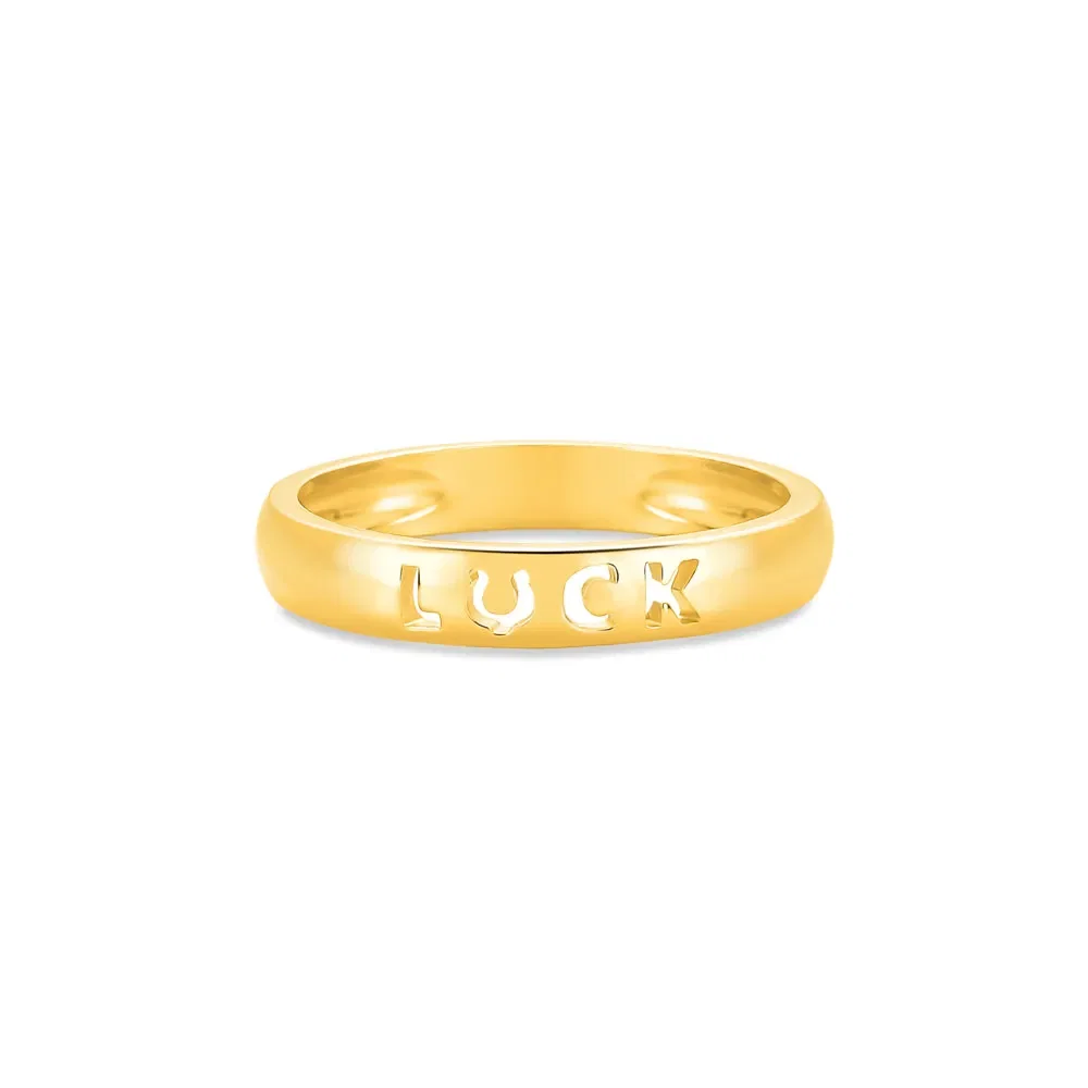 Anel Life Feelings Luck em Prata 925 com Banho de Ouro Amarelo 18k
