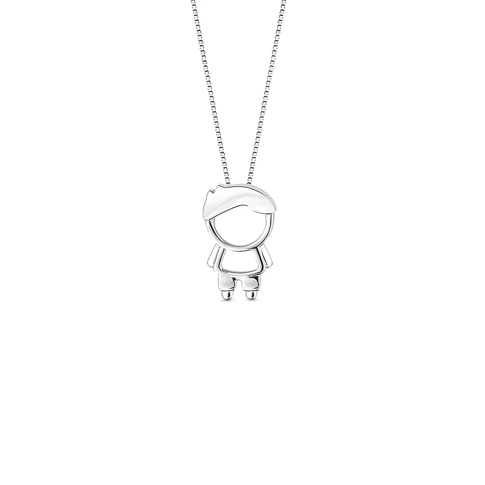 Pingente Menino em Ouro Branco 18k, 15mm — imagem 1