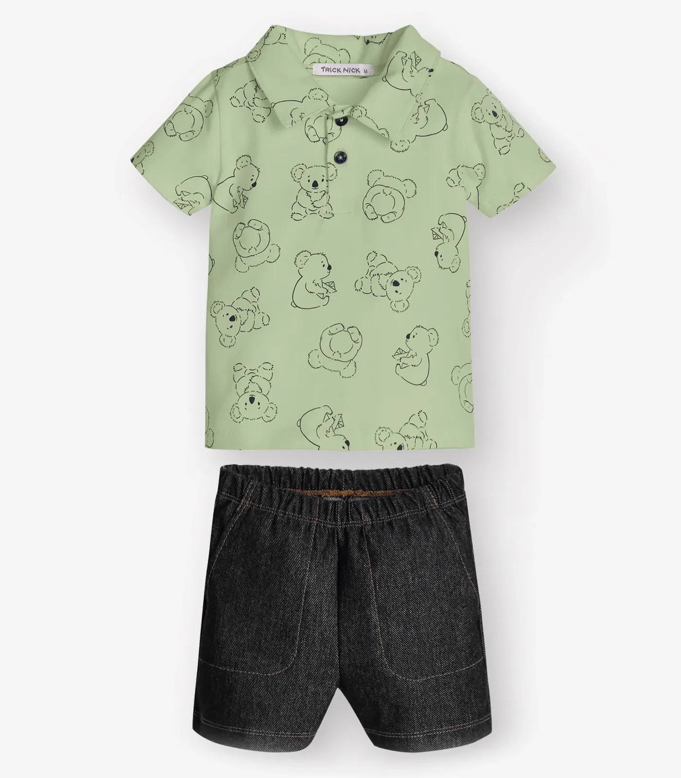 Conjunto Polo com Bermuda Menino Trick Nick Verde