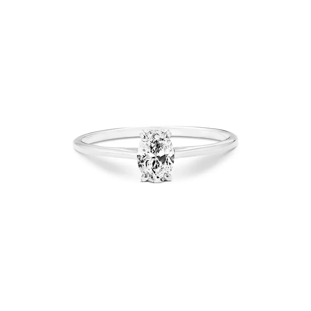 Anel Solitário em Ouro Branco 18k com 0,50ct de Diamante