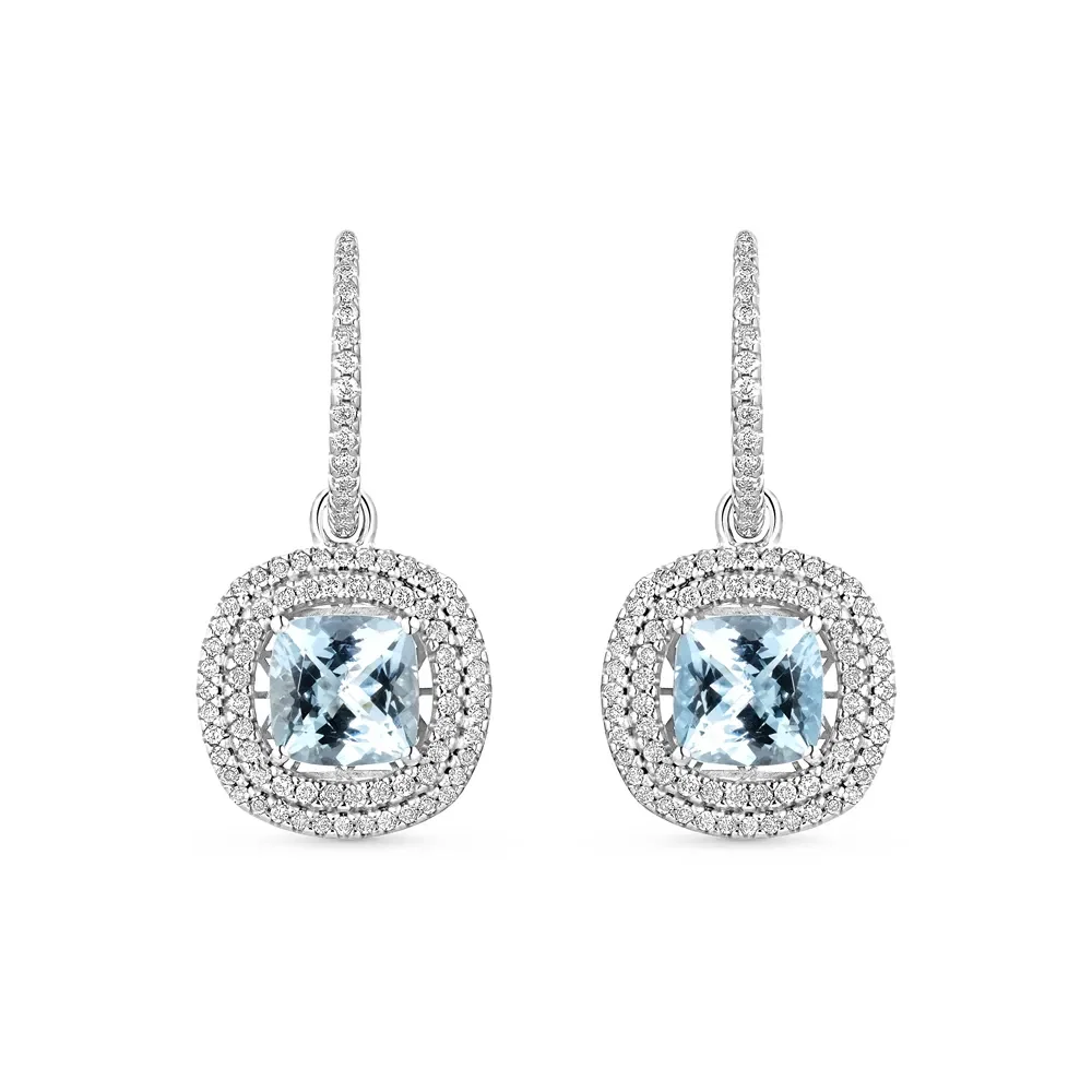 Argola Splendore em Ouro Branco 18k com Água Marinha e Diamantes 1,156ct, 33,2mm — imagem 1