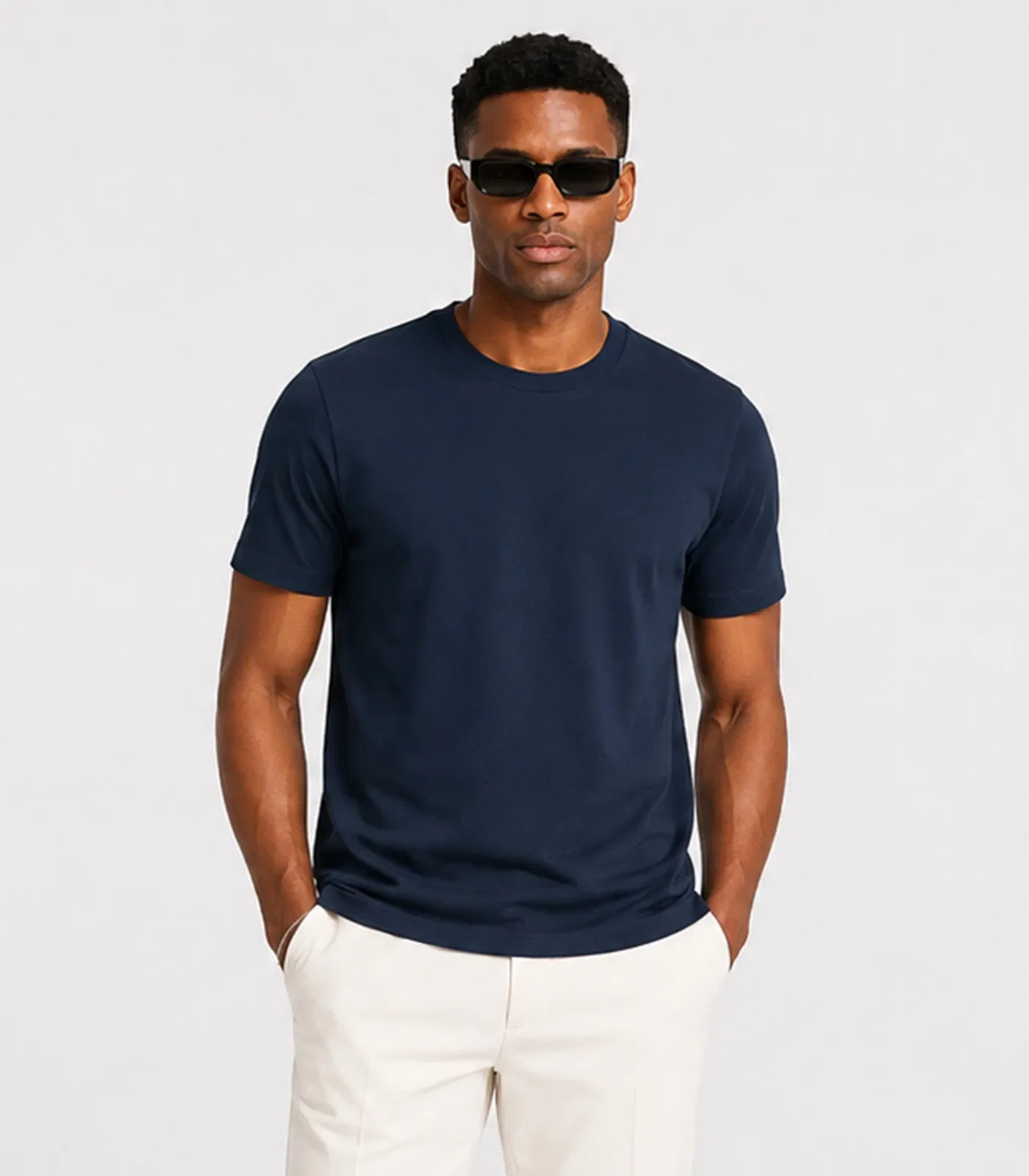 Camiseta Masculina Básica Manga Curta Select Azul — imagem 1