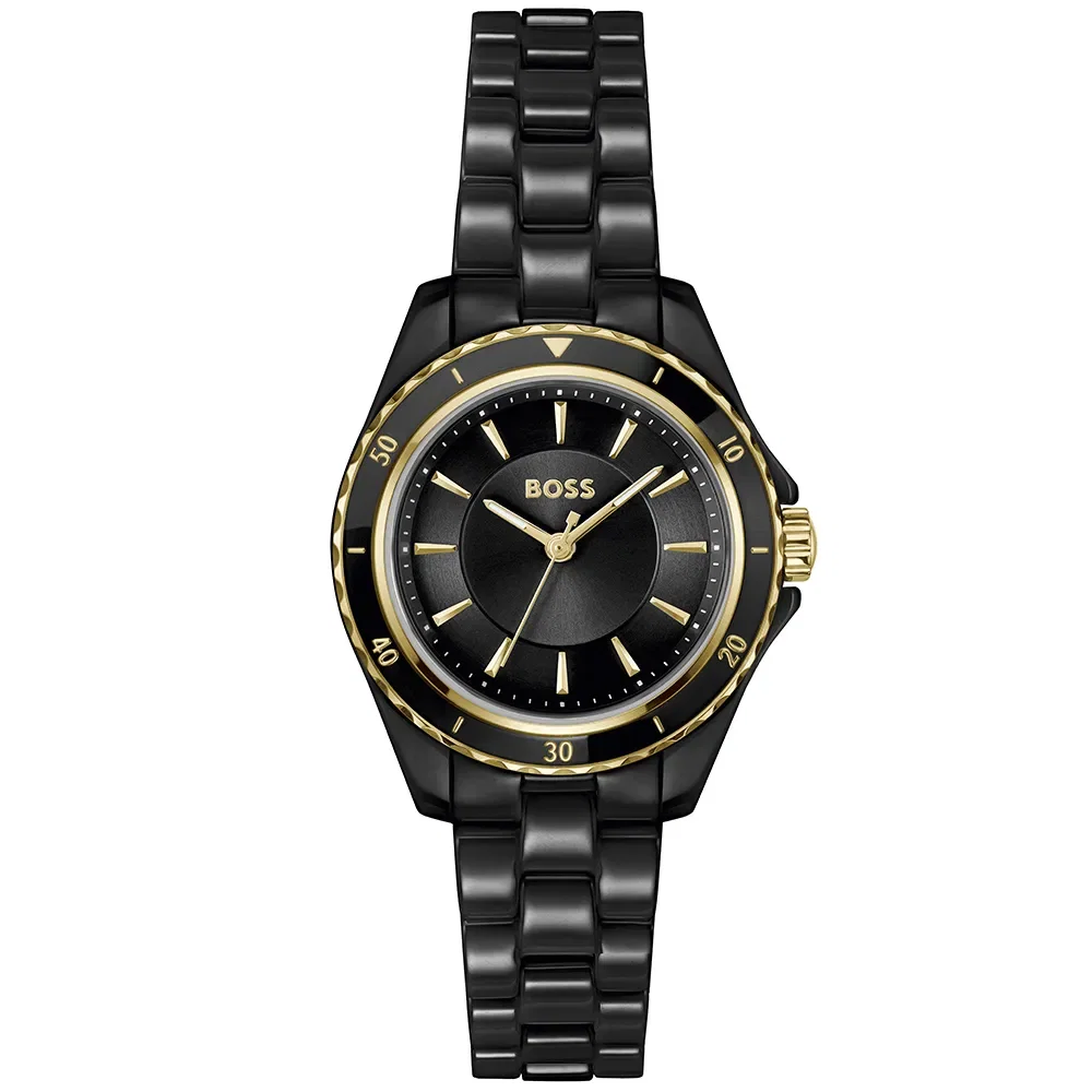 Relógio Boss Sage Aqua Feminino em Cerâmica Preta 1502851
