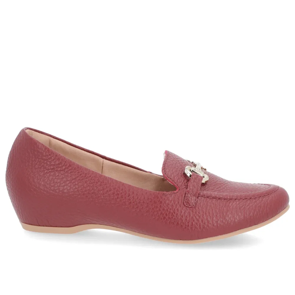 Loafer Vermelho Couro Salto Embutido — imagem 1