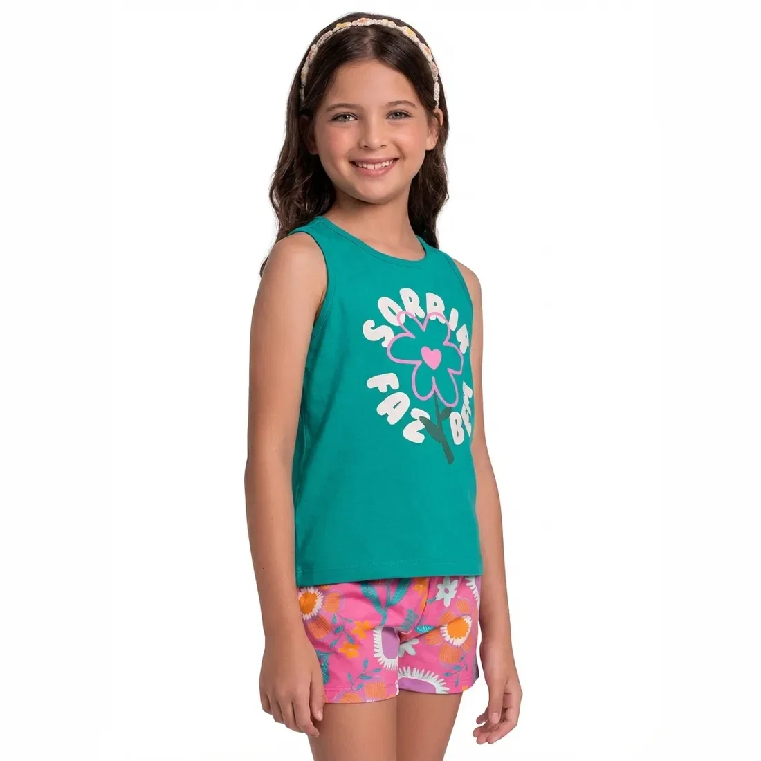 Conjunto regata e short de flor