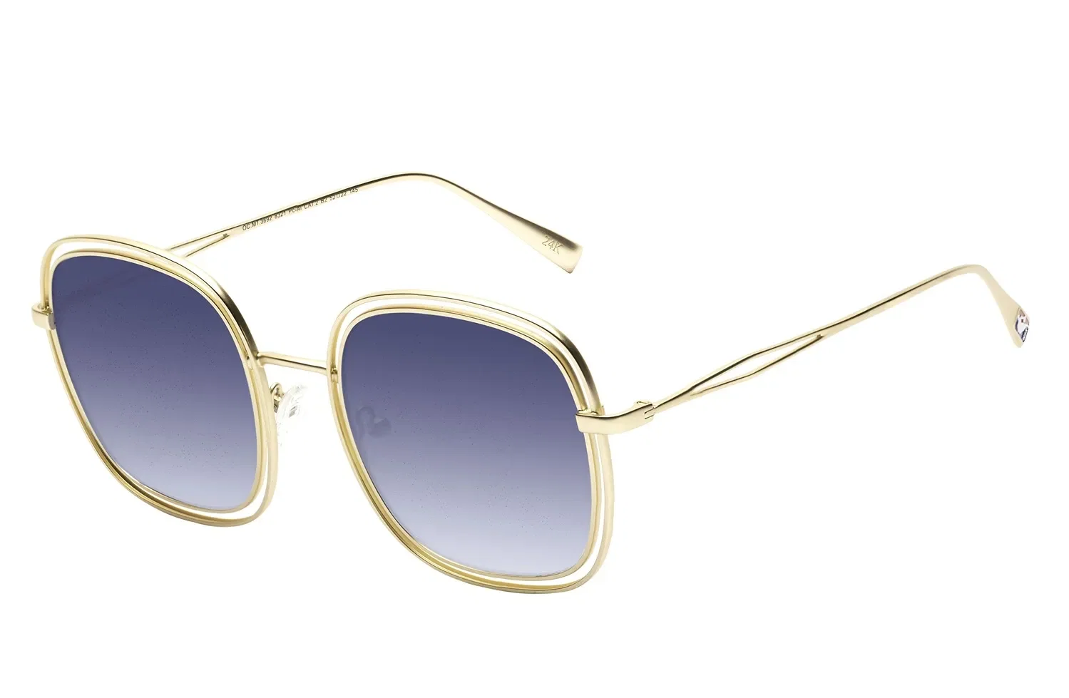 Óculos de Sol Feminino NBA Frame Banhado a Ouro Degradê Azul