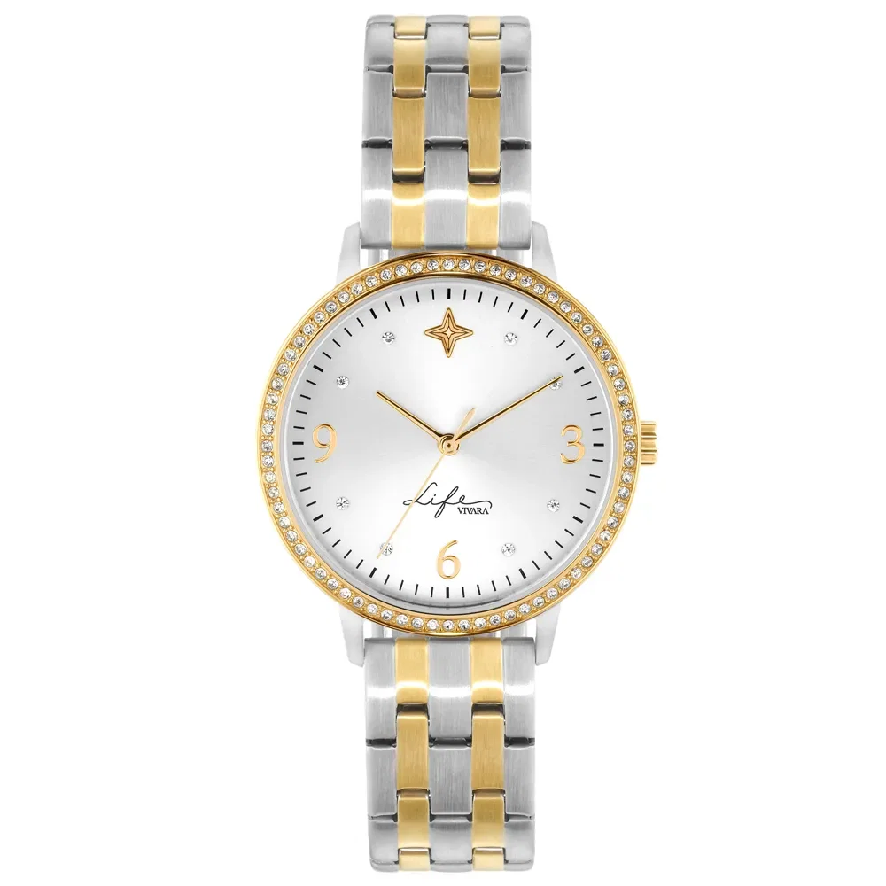 Relógio Life Sucesso Feminino Aço Dual Tone Dourado Aço — imagem 1