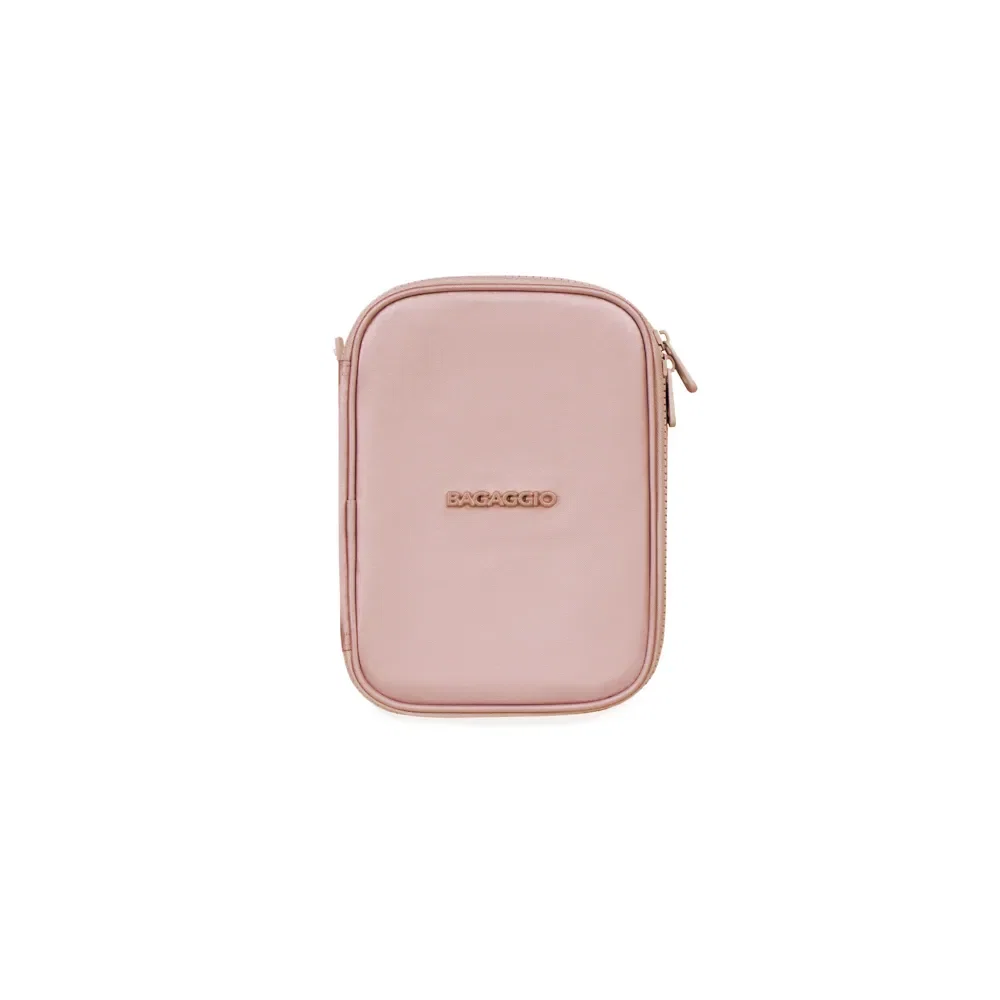 Estojo Box Feminino Grande Perolado Rosa Claro