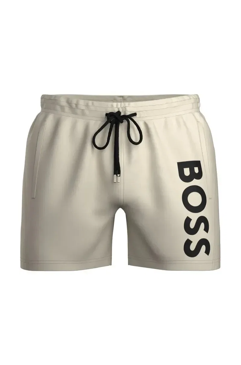 Shorts De Banho Com Logo E Em Tecido De Secagem Rápida