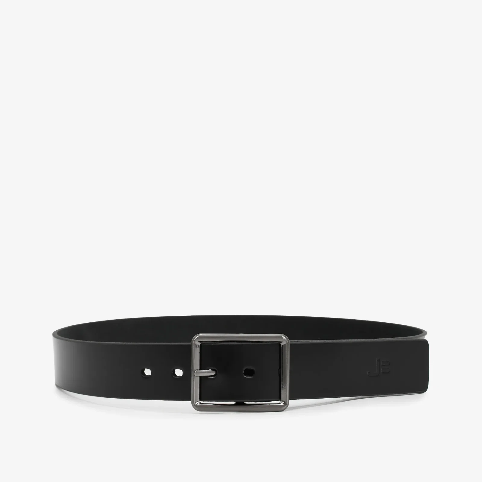 Cinto Masculino Preto Couro Fivela Lisa — imagem 1