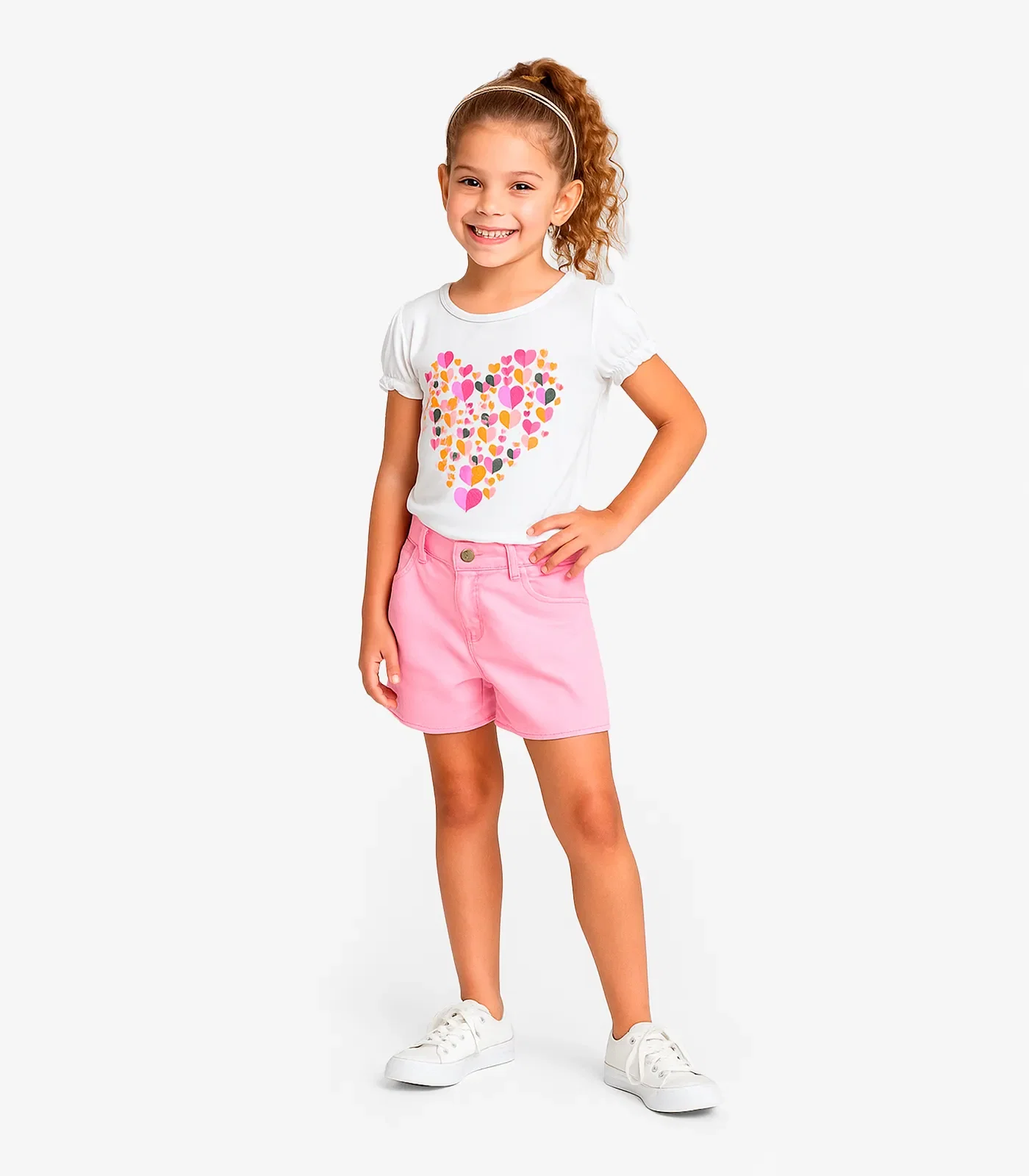 Conjunto Infantil Blusa Com Shorts Rovi Kids Branco — imagem 1