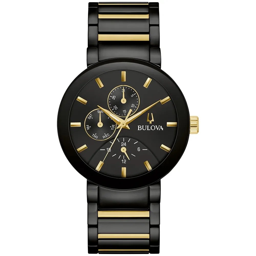 Relógio Bulova Futuro Masculino Aço Preto e Dourado 98C149