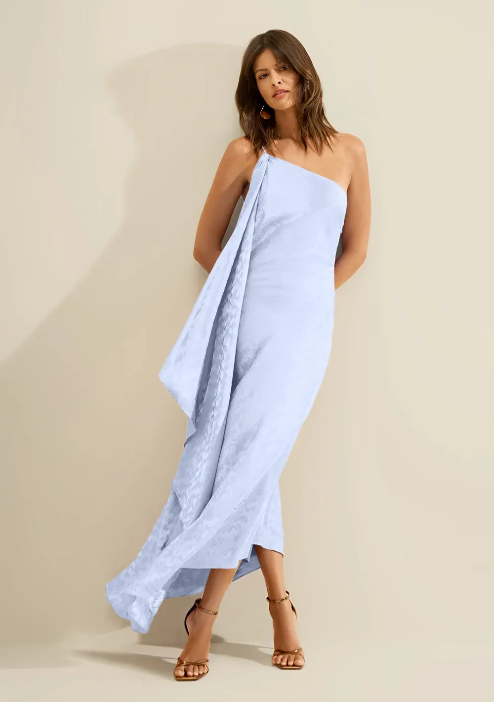 Vestido Um Ombro Só Lumina Azul Escuro