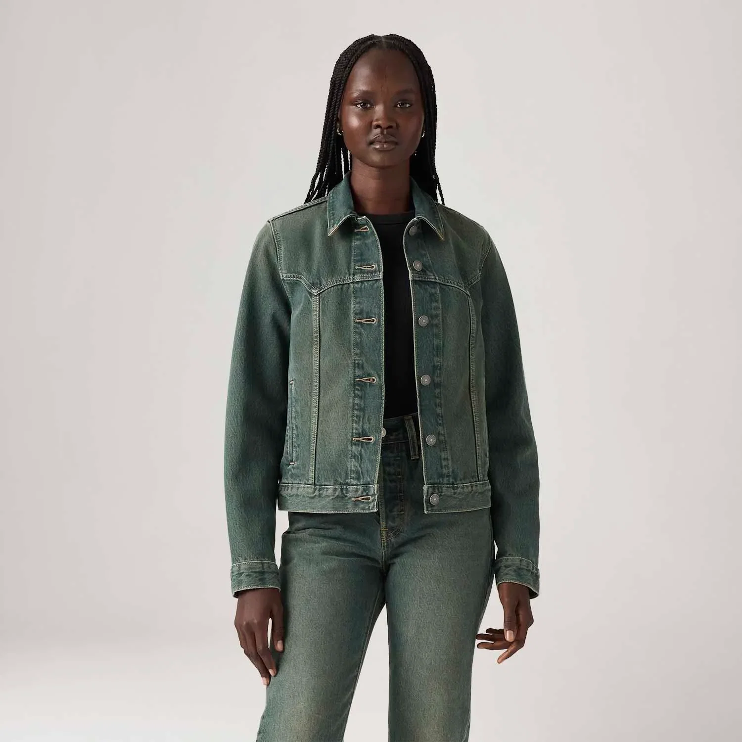 Jaqueta Jeans Levi's® Original Trucker Tipped Lavagem Média — imagem 1