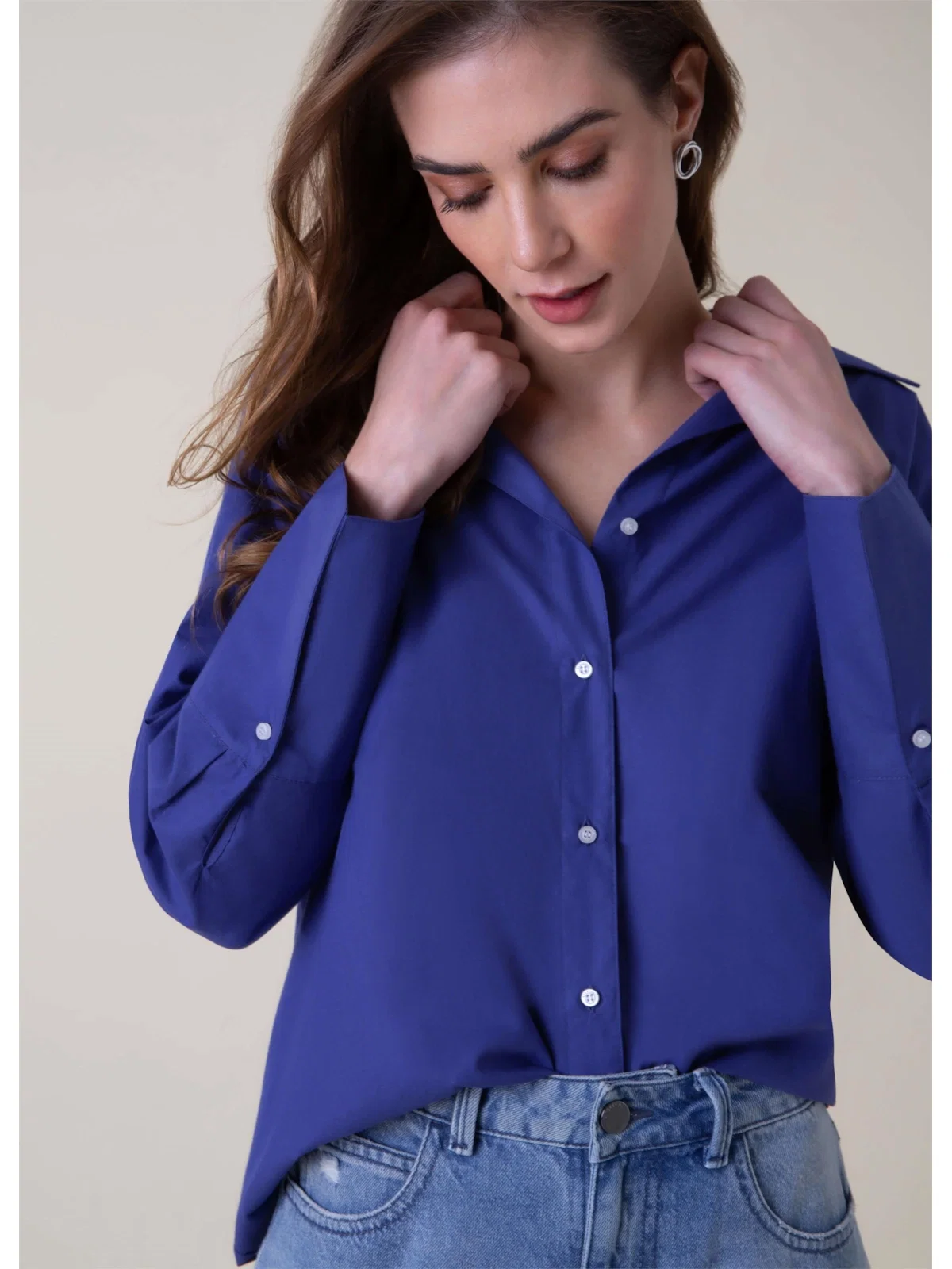 Camisa Blatt Oversized Royal