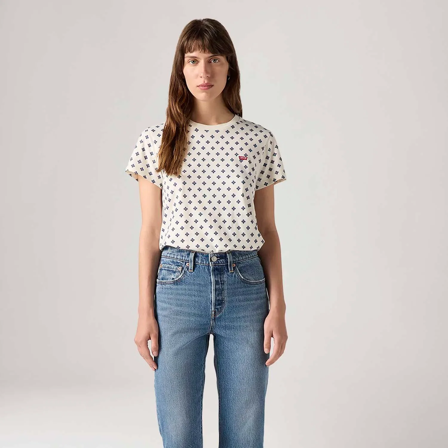 Camiseta Levi's® Perfect Tee Off White Manga Curta — imagem 1