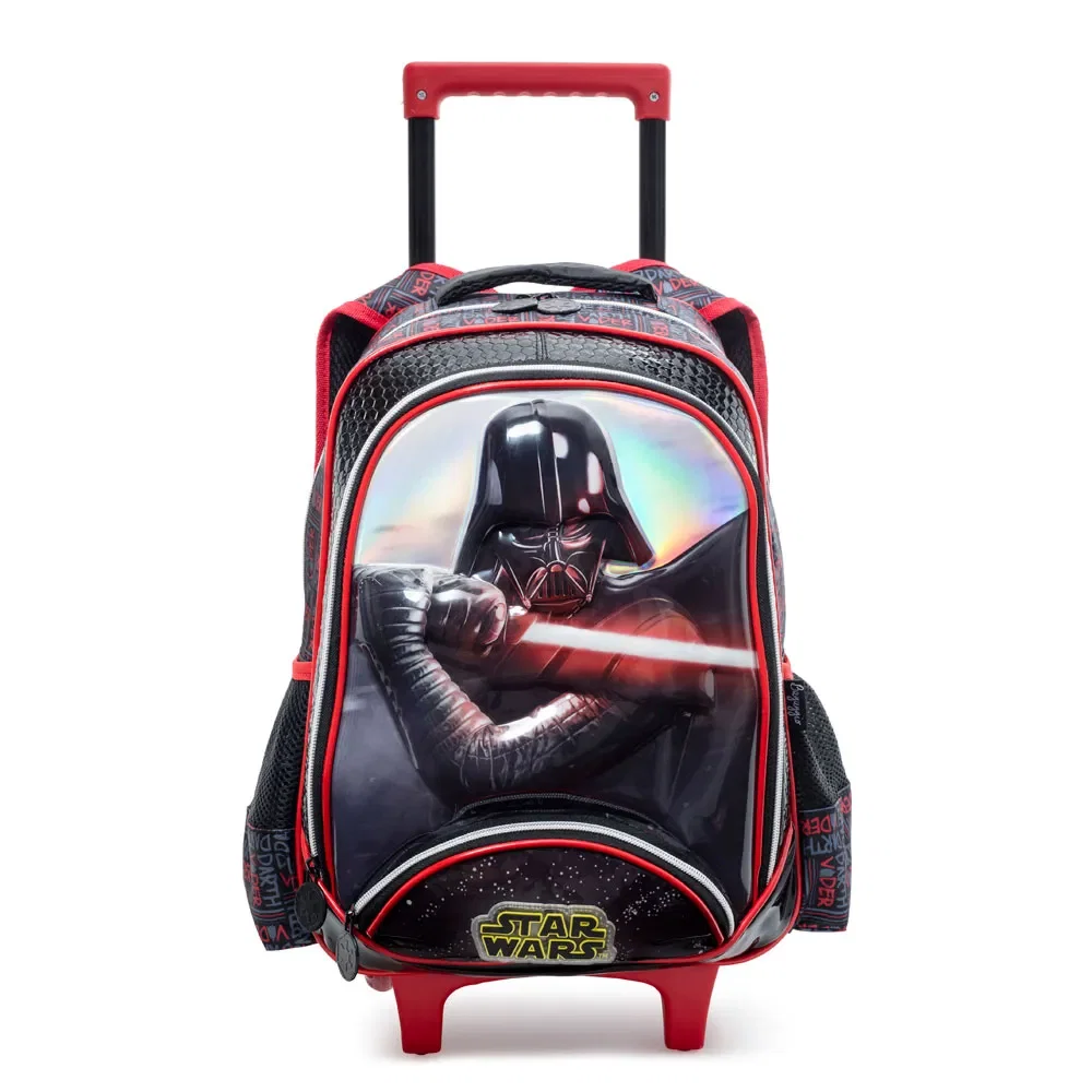 Mochila Escolar Masculina Darth Vader com Rodinha Preta