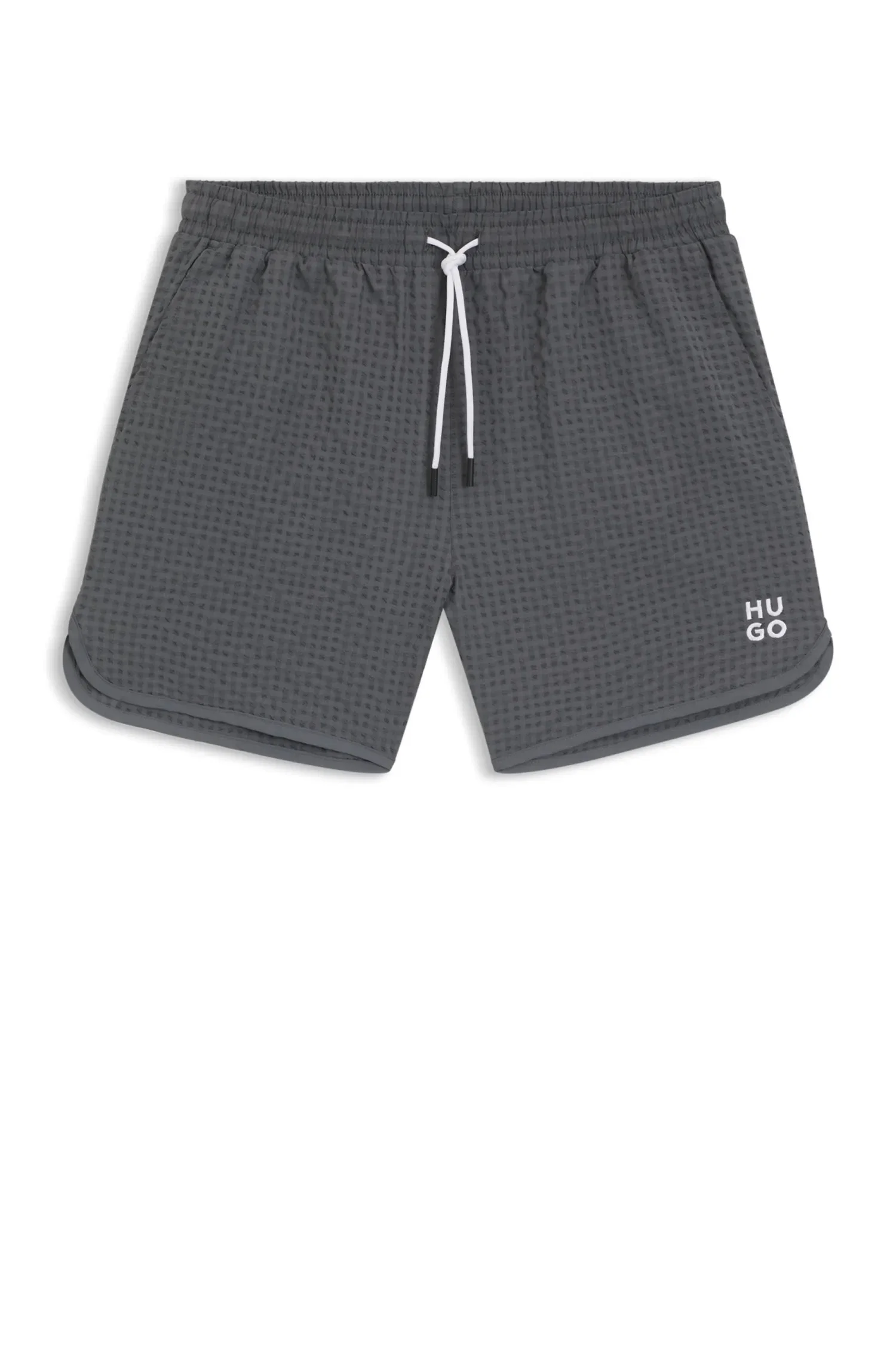 Shorts de banho estruturados com logo bordado sobreposto