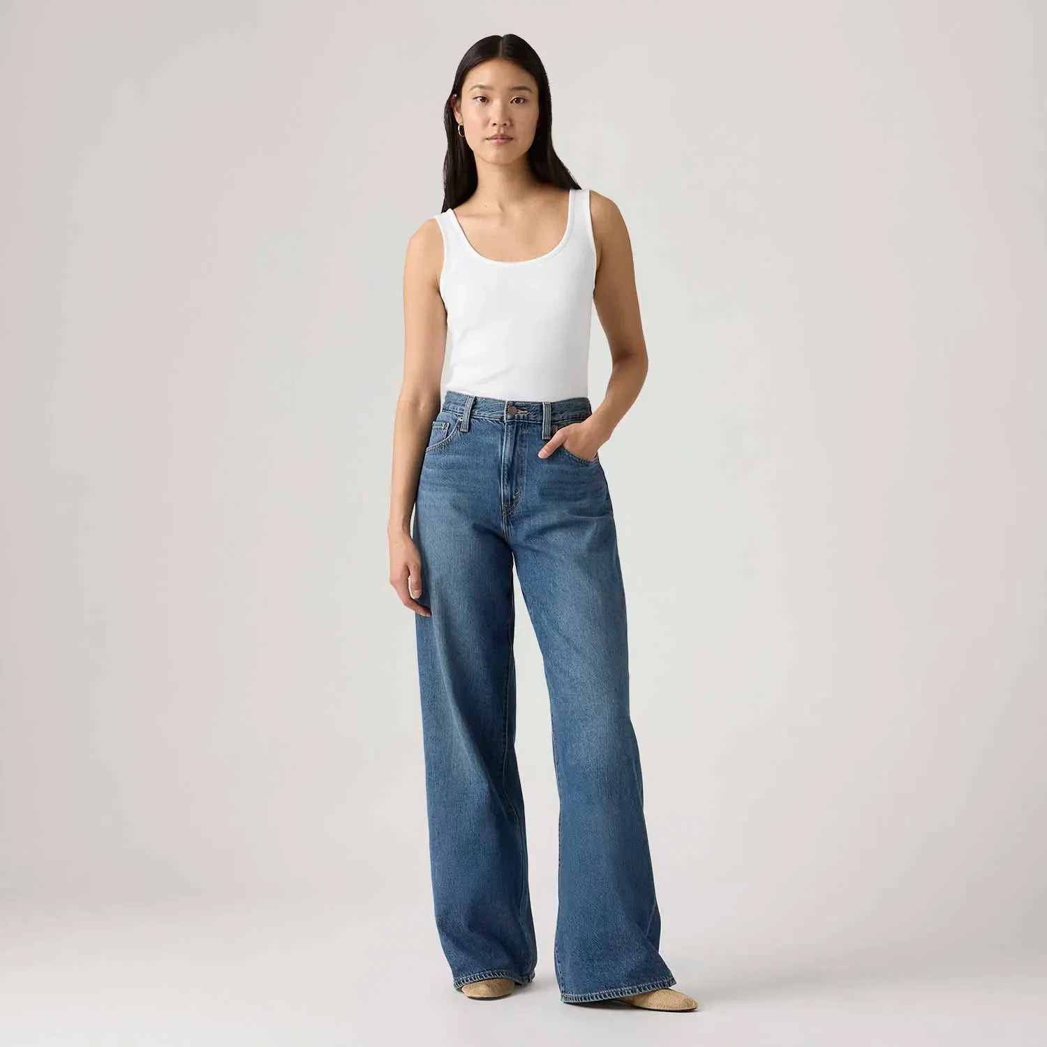 Calça Jeans Levi's® Cinch Wideleg Lavagem Média — imagem 1