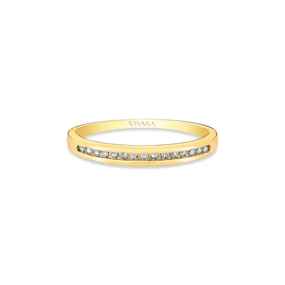 Meia Aliança Jazz em Ouro Amarelo 18k com Diamantes 0,11 ct — imagem 1