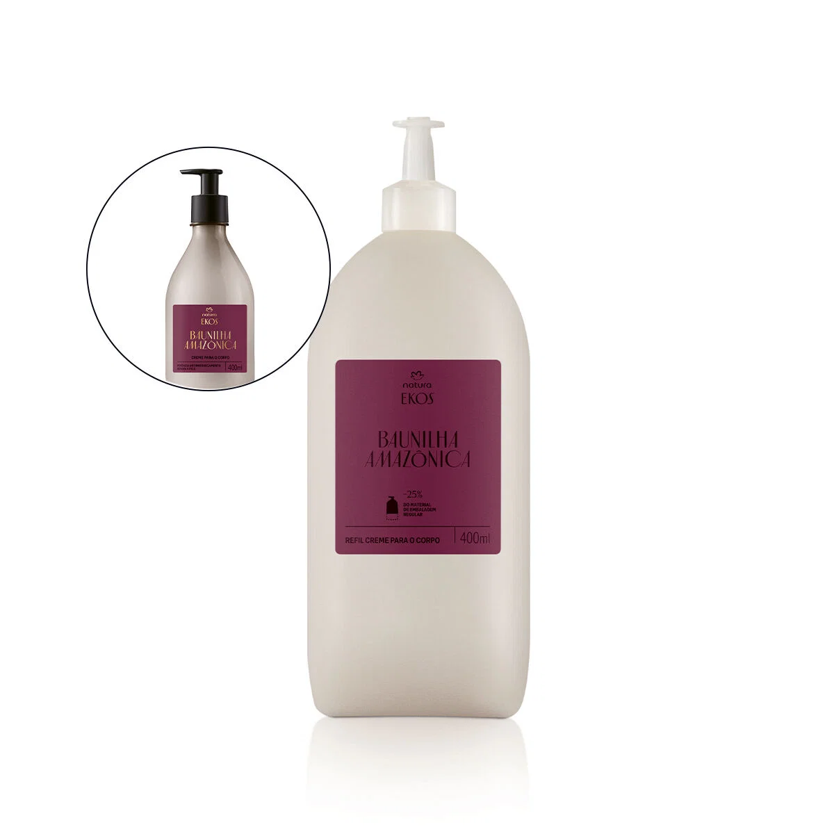 REFIL Creme Desodorante Hidratante para o Corpo Ekos Baunilha Amazônica 400 ml