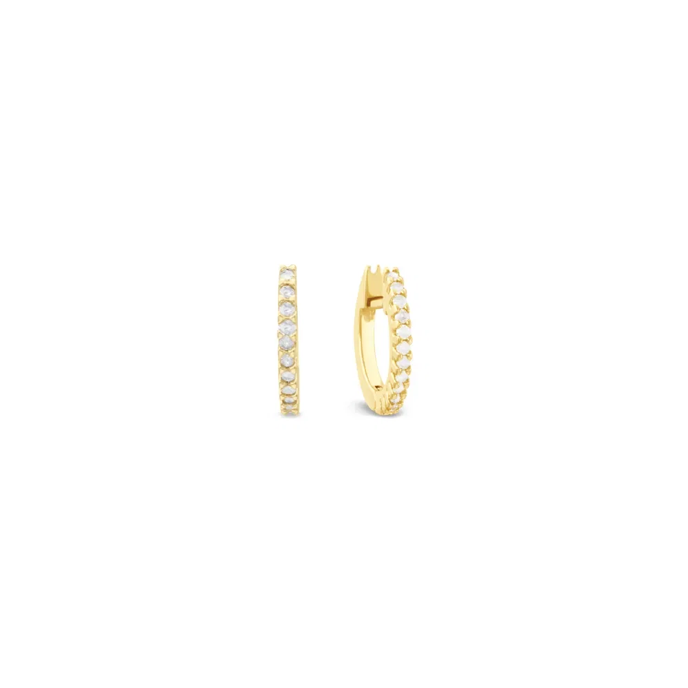 Argola em Ouro Amarelo 18k com Diamantes 0,12ct, 11,5mm — imagem 1