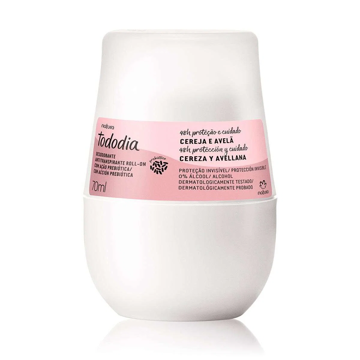 Desodorante Antitranspirante Roll on Tododia Cereja e Avelã 70 ml — imagem 1