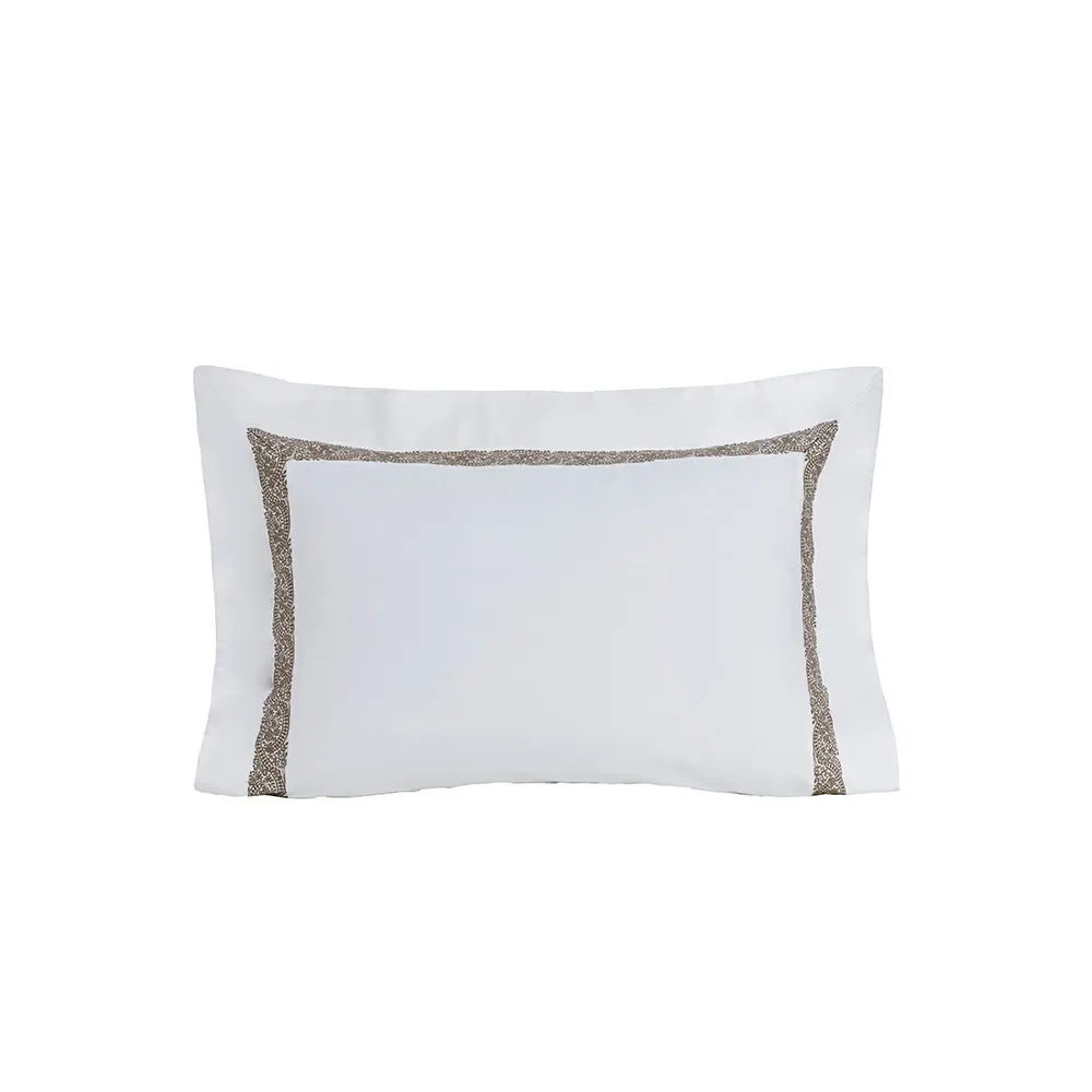 Fronha avulsa 300 Fios Rosaria Branco / Marrone