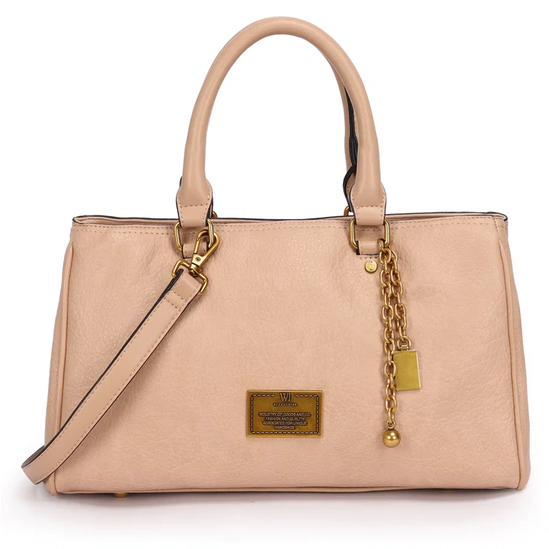 Bolsa Satchel Grande Com Detalhe Corrente Com Pingentes