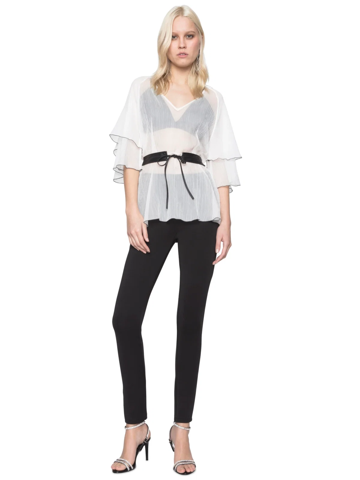 Blusa Silk Plissê Overloque Off White