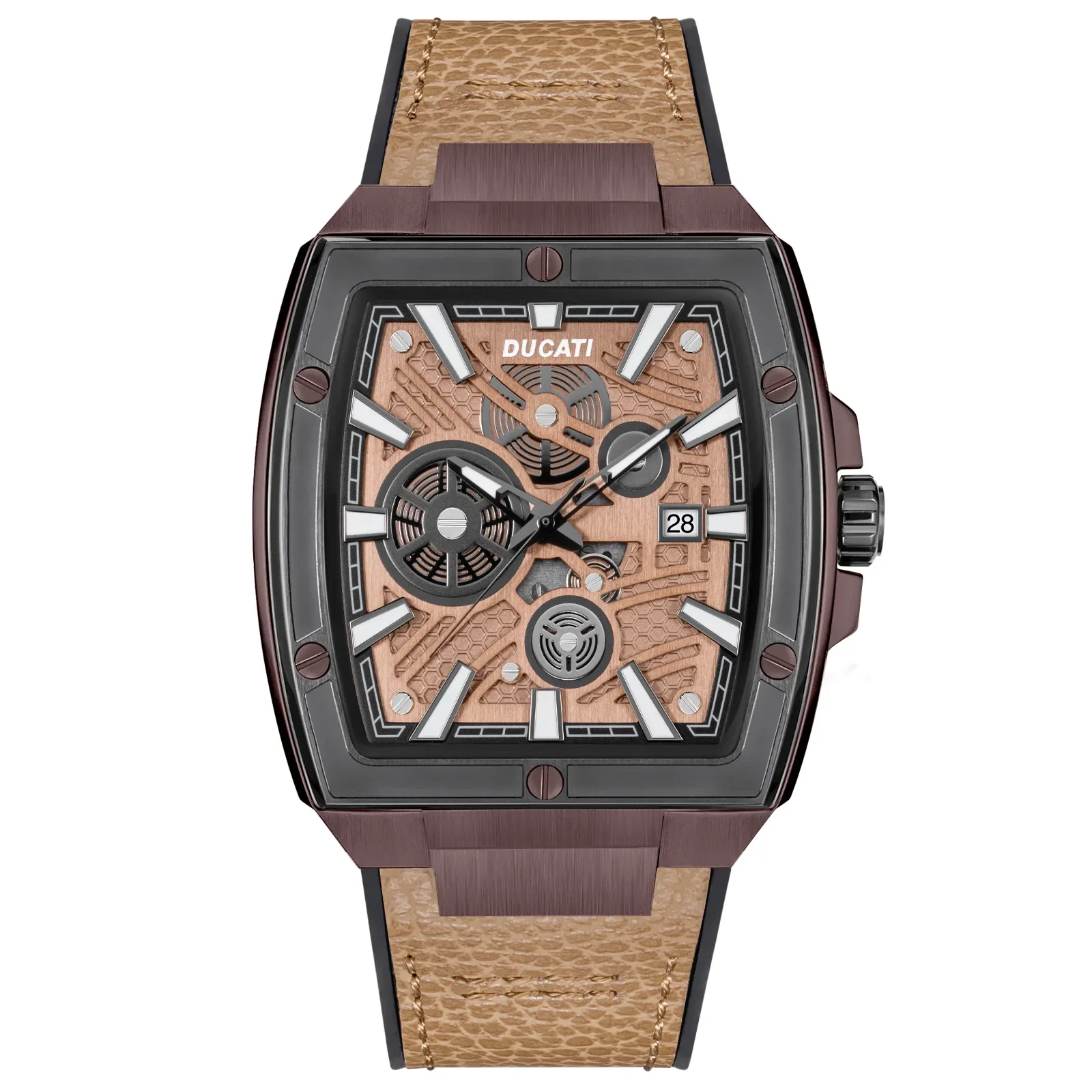 Relógio Ducati DT002 Masculino Silicone e Couro Marrom DTWGB0000702 — imagem 1