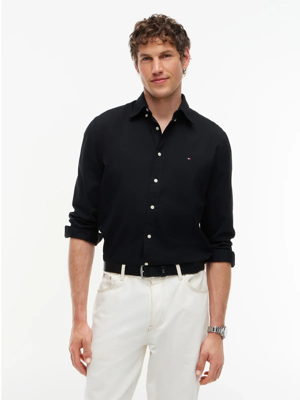 Camisa TOMMY HILFIGER Core Flex Poplin Lisa Manga Longa — imagem 1