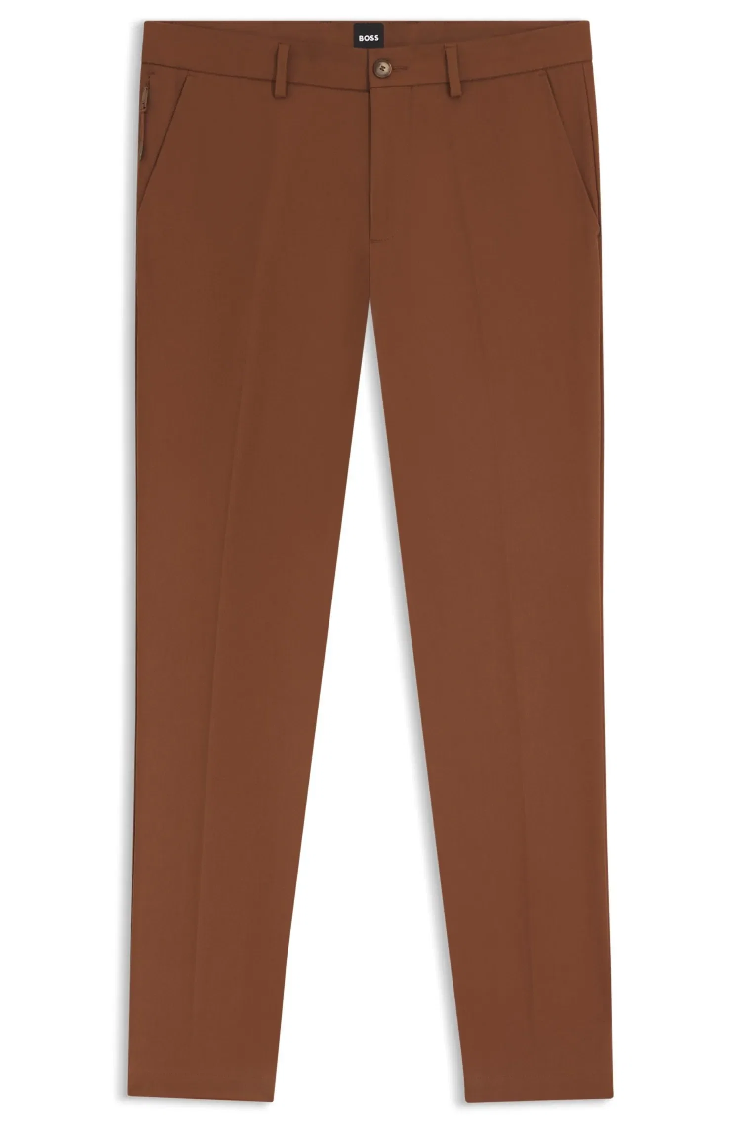 Calça Slim Fit Em Mistura De Algodão