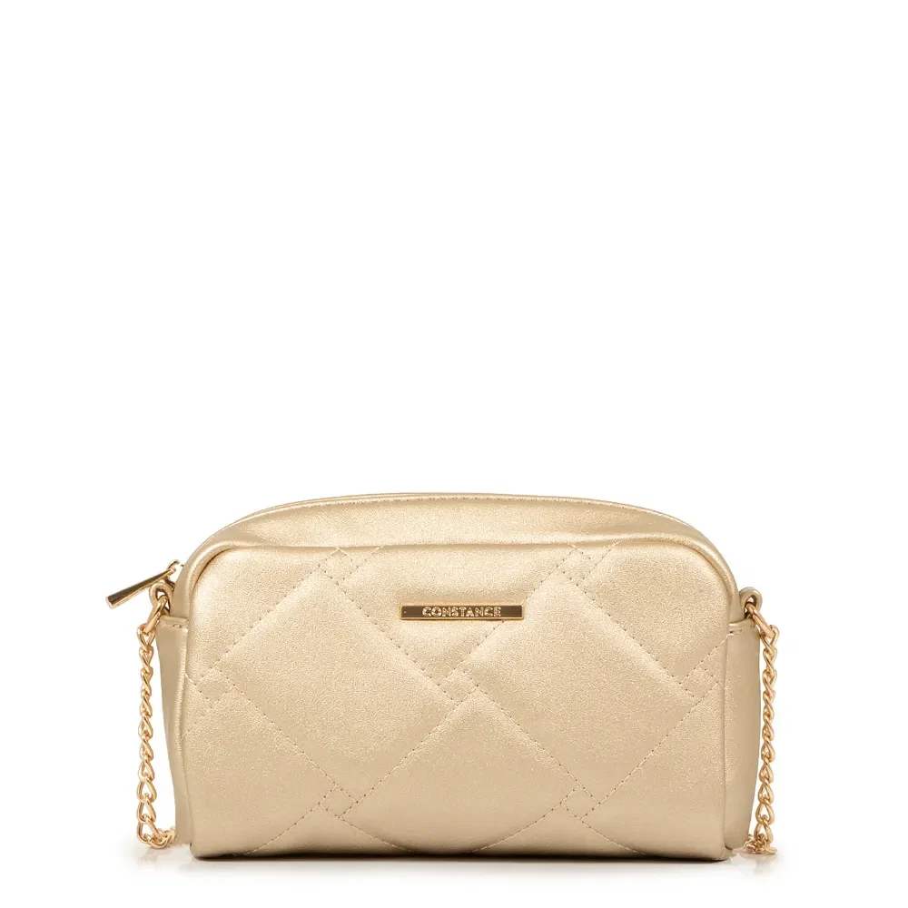 Bolsa Transversal Dourada Matelassê Alça Corrente — imagem 1