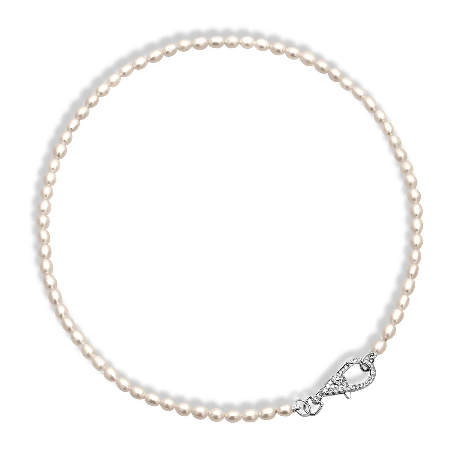 Colar Life Intenção em Prata 925 com Perola e Zircônia Incolor, 45cm